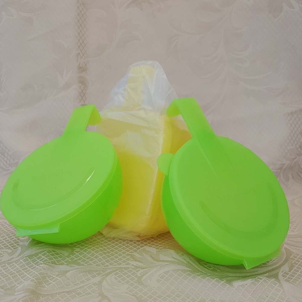 Tupperware Lime & Yellow 3 pc food storage Keep Fridge fresh smelling Vintage